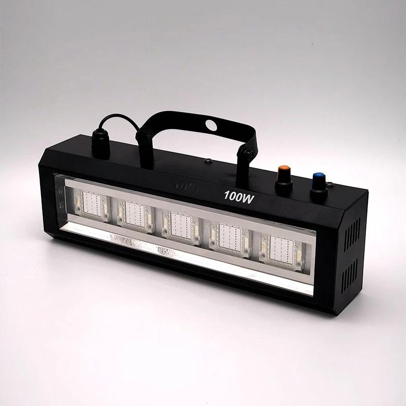 100W LED Strobe Light Sound Adjustable Speed Auto Control LED White Flash Light Disco Party Home Music Show Stage Projector