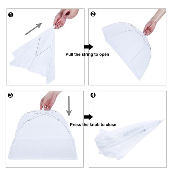 Mesh Food Cover for Picnic Camping Large Pop-Up Tent Umbrella Collapsible Reusable Mesh Covers for Outdoor BBQ Parties