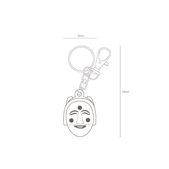 Korean Traditional Mask Rubber Keychain Set 5 Pieces