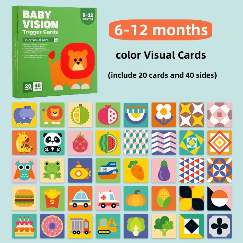 Montessori 0-12 Maanden Baby Visuele Stimulatie Kaarten Hoge Contrast Flash Card Baby Voor Kinderen Cognitie Speelgoed Vroeg Leren Speelgoed orange