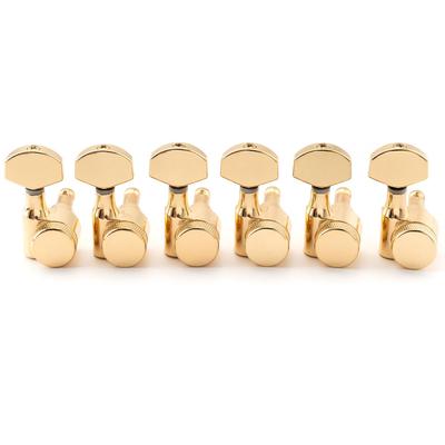 Musiclily Pro Locking Guitar Square for Electric Gold 6-in-line Single-pin Tuners, (SQ), Stratocaster/Telecaster Guitars,