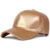Unisex Leuchtpanel Unifarbene PU-Leder-Baseballkappen Frühling Herbst Outdoor Verstellbare Freizeitkappen Papa-Hut Sonnenschutzhut