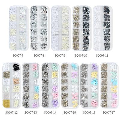 1Box Diy Nail Art Decoration 3D Butterfly Pearl  Roses  Nail Drill For Manicure Design Accessory