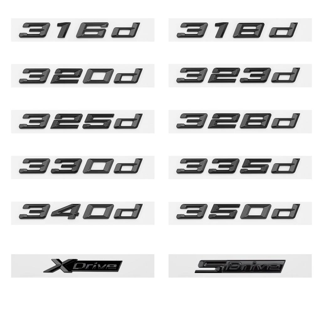 Glänzender Schwarzer Kofferraumemblem-Aufkleber für BMW 3er E90 E91 E92 F30 F31 F34 G20 G21 - 316d 318d 320d 325d 328d 330d 335d 340d