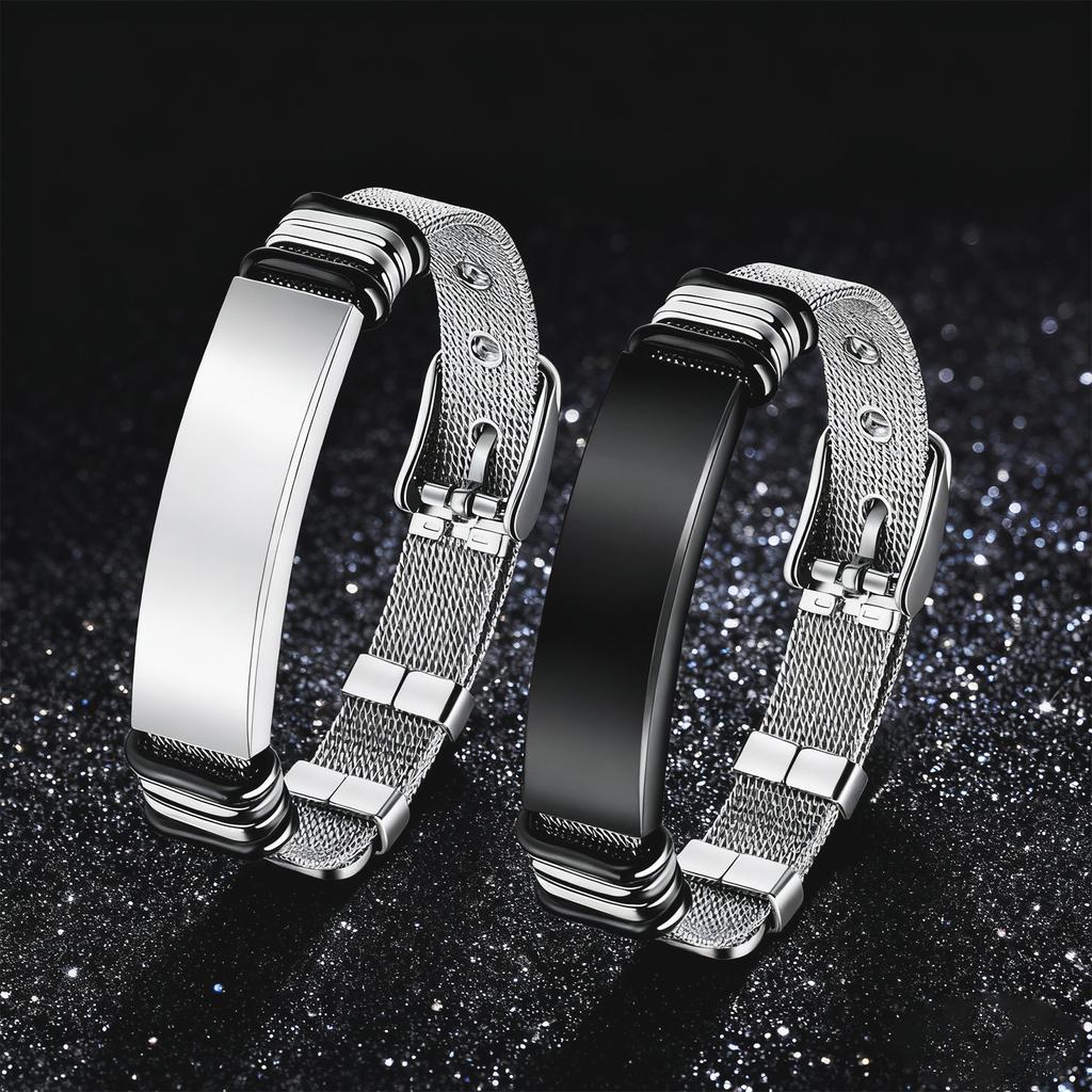 European and American New Mesh Belt Bracelet for Men, Adjustable LOGO Couple's Wrist Accessories, Boys' Bracelet