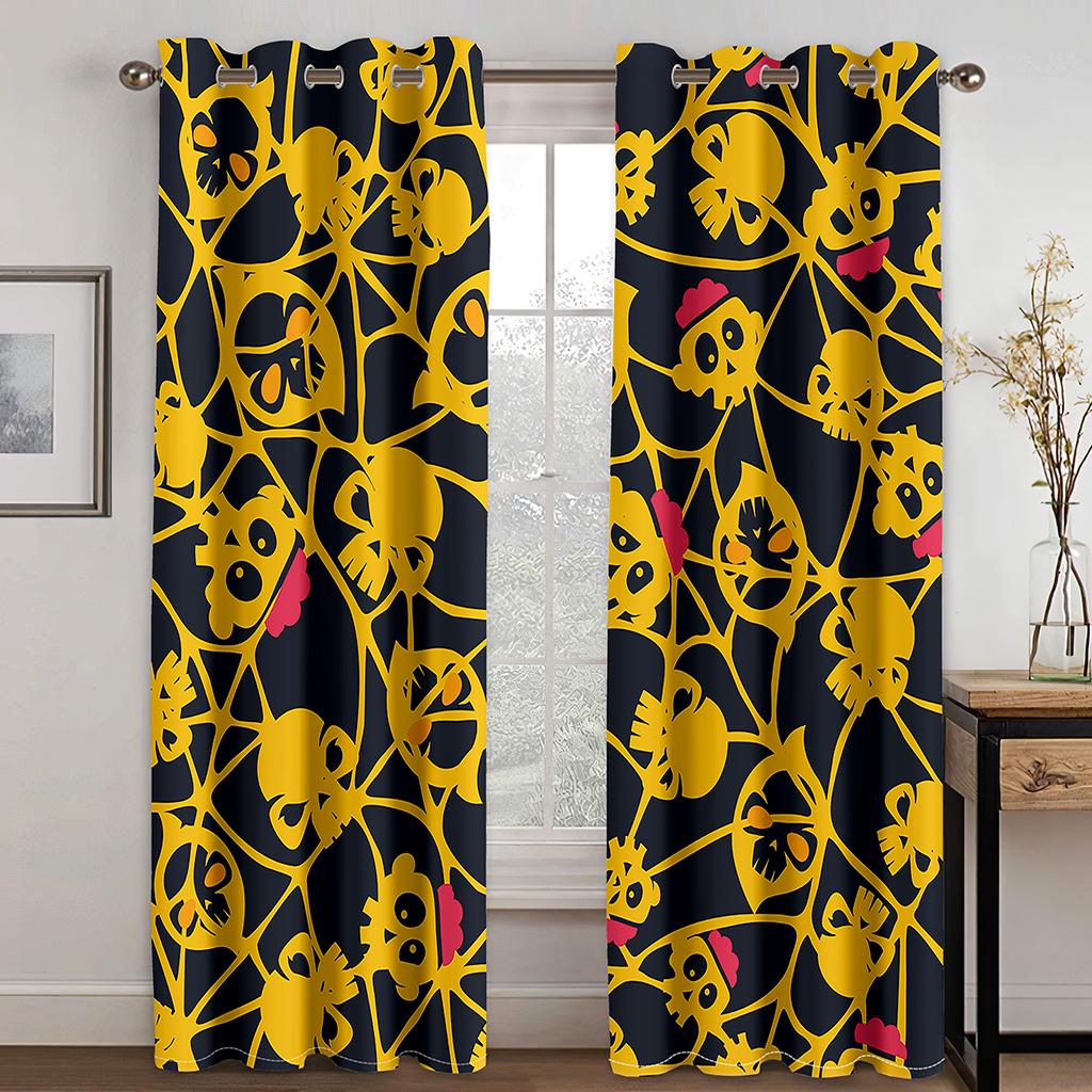 

Цветочные золотые цепочки линий 3D зеленые креативные шторы 2 панели подходят для гостиной кухни спальни балкона декор 50W130H(CM)X2PCS&Hook