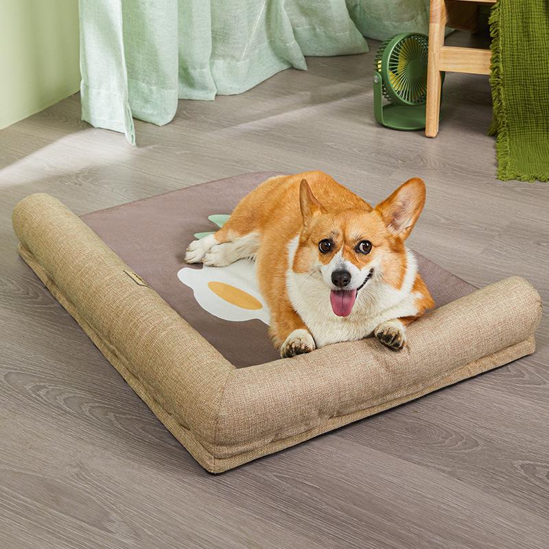 Spring and Summer Dog Kennel Cannot Bite Pet Bed Cat Mat for Sleeping Pet Ice Pad Dog Mat Can Be Detached and Washed