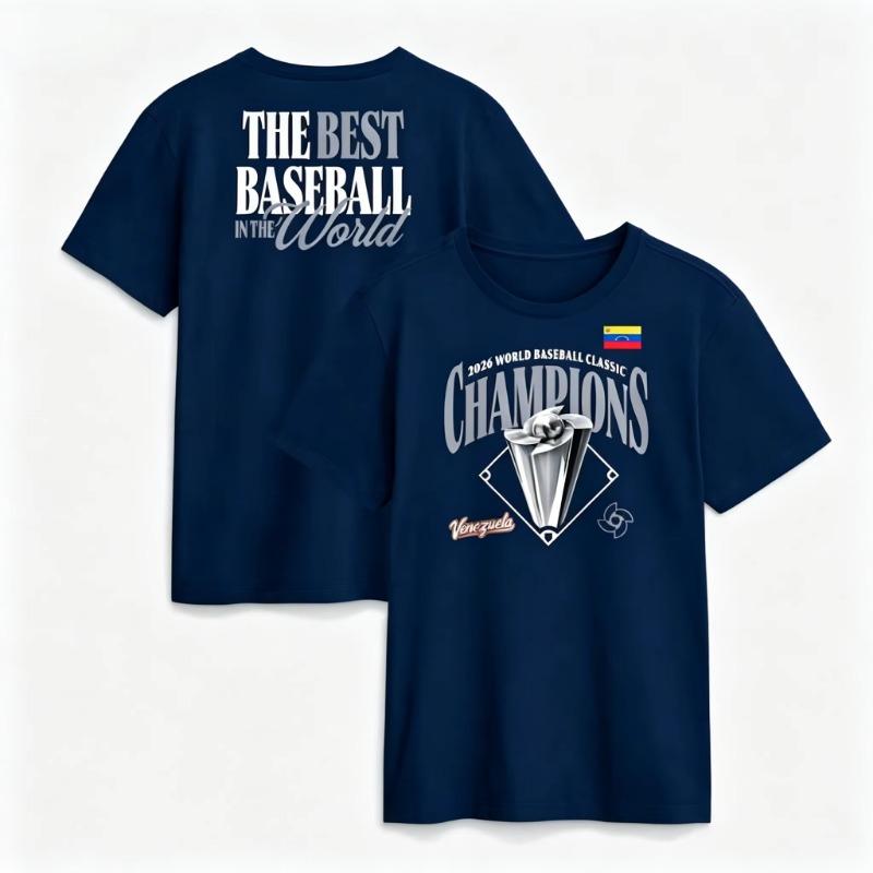 Venezuela World Baseball Classic Champions T-Shirt Men Women Summer Cotton Clothing Casual Fashion Short Sleeved Top