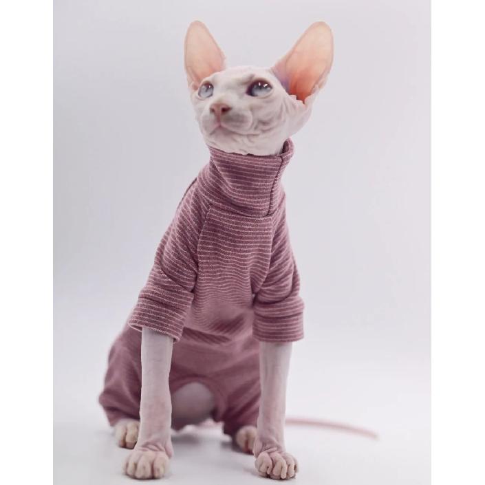 Hairless Cat Clothes, Warm and Soft, Four-Legged Hoodie for Sphynx Cats, Autumn and Winter, Devon Rex, Cornish