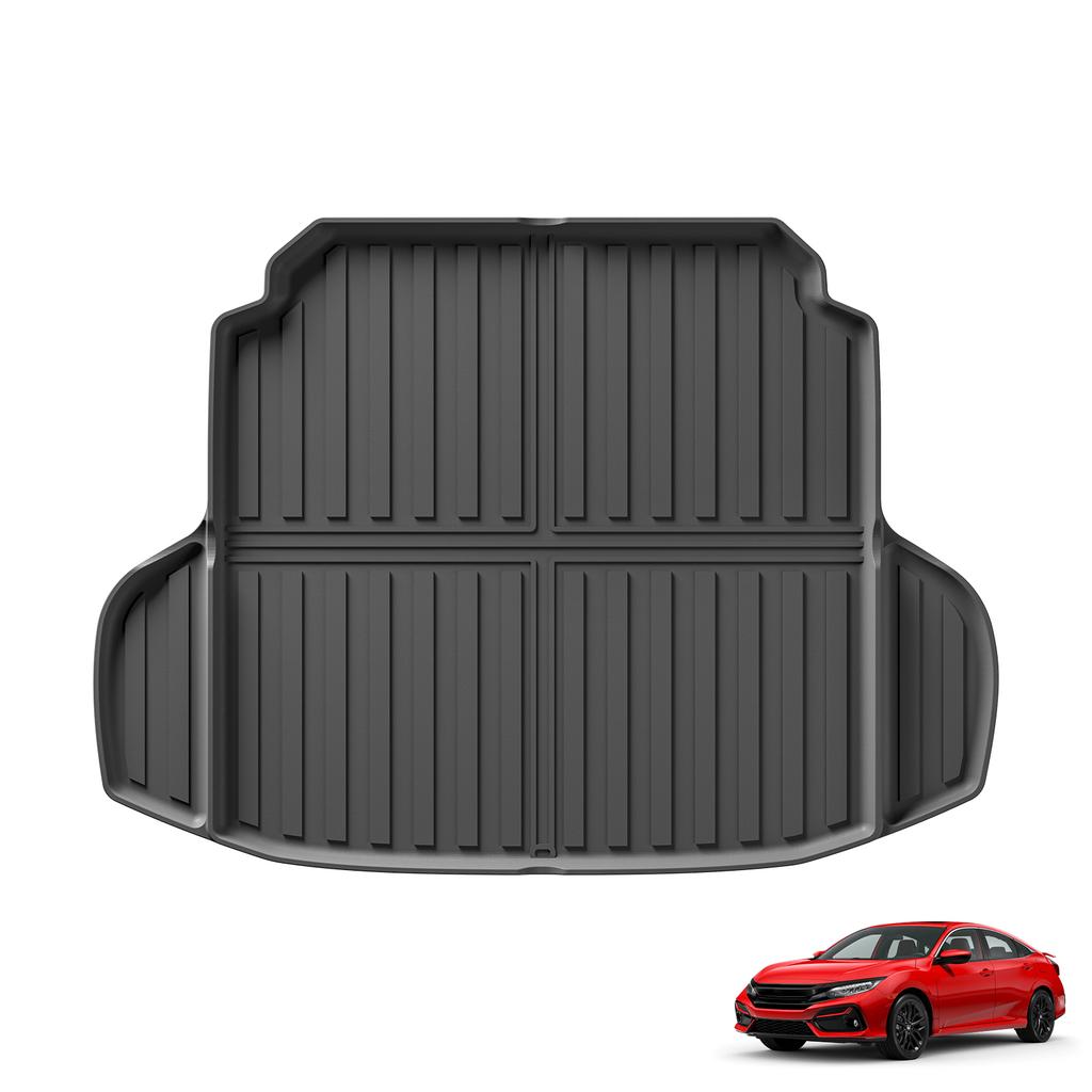 LUCKEASY Left Drive for Honda Civic Sedan 10th Gen 2016-2020 Car Floor Mats Cargo Liner Trunk Pad TPE All Weather Accessories