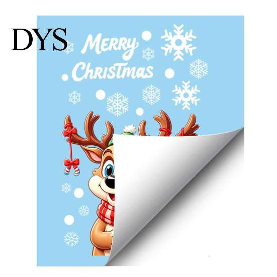 Removable Winter Stickers for Kids Christmas Window Stickers, Static PVC Decals with Santa Claus Reindeer Snowman Cheerful Seasonal Glass Patterns,