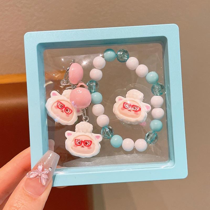 Exquisite Crystal Beaded Bracelet Set for Girls - Includes Children s Cartoon and Baby-Friendly Designs