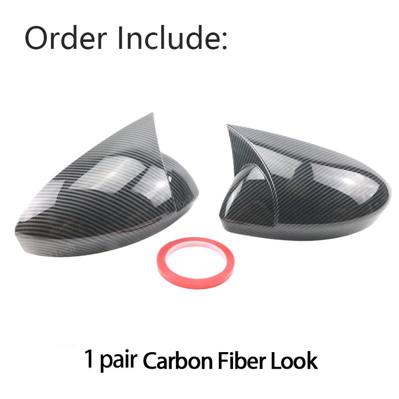 For Renault Megane 4 MK4 2016- Rear View Mirror Cover Black Horn Carbon Look Add on Side Rear View Cap Cover High Quality