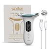 Rechargeable 4 In 1 Face and Neck Massager and Skin Lifting Device with 3-Color LED Therapy and Vibrational Modes, Digital Display, and Multi-Mode