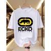 Herrs Grafiska T-shirt - Djärv Noshörningsdesign, Urban Streetwear-stil, Ögonfångande Tryck, Rund Hals, Kortärmad Sommar-T-shirt, Trendig Grafisk Tee