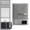 A5 Multi-Function Business Notebook with USB Charging & Luminous Logo USB Drive