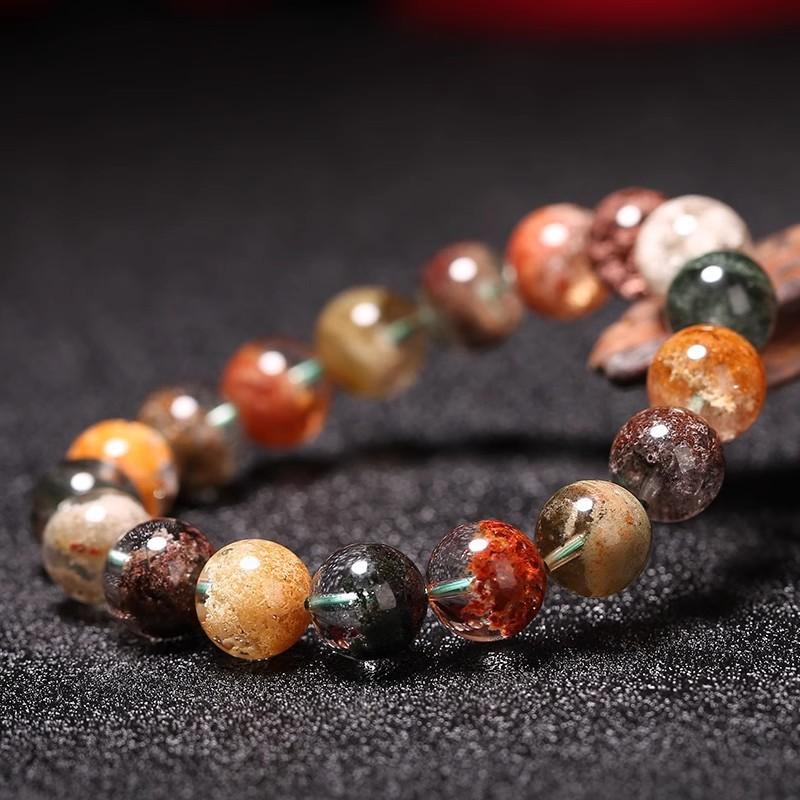 Natural Brazilian crystal7A Four Seasons Color Ghost Treasure Bowl Bracelet for Men and Women, Crystal Jewelry Gift
