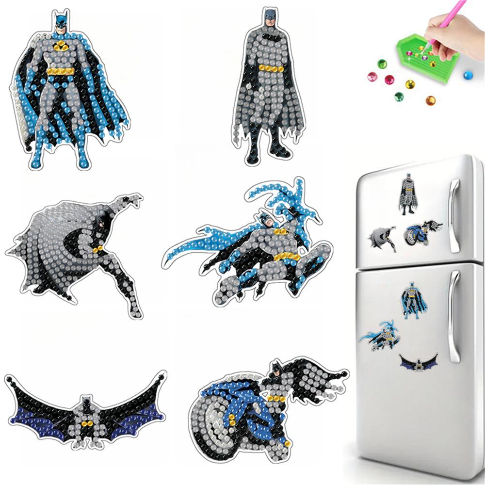 6pcs/Set Urban Hero Series Diamond Painting Magnets for Refrigerator Diamond Art Fridge Magnets for Adults Diamond Art Refrigerator Magnets Kits