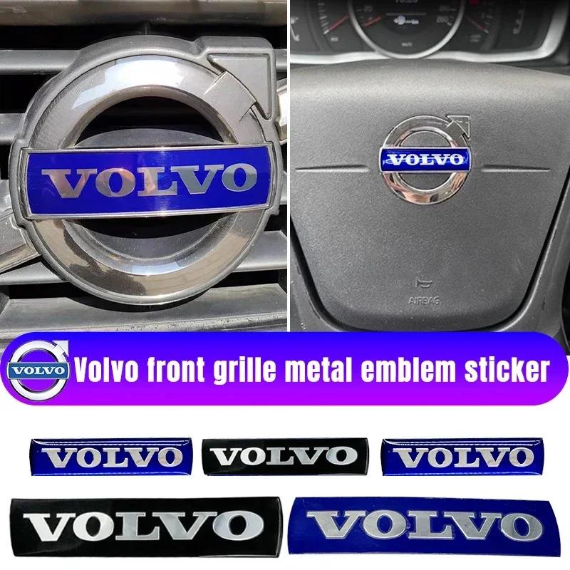 3D Auto Kühlergrill Abzeichen Aufkleber Frontgrill Blaue Schwarze Buchstaben Emblem Aufkleber Dekoration Für Volvo XC60 XC90 S60 S80 V60 C70 S40 C30