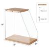 Multipurpose Vinyls Album Storage Case Wooden and Acrylic Record Magazines Display Rack Desktop Ornament