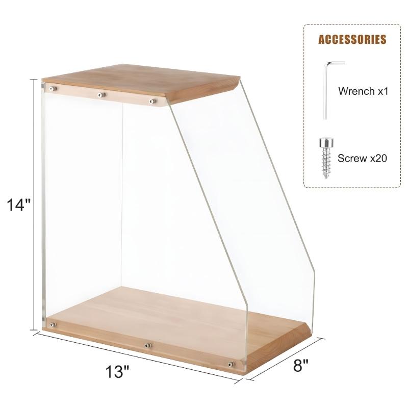 Multipurpose Vinyls Album Storage Case Wooden and Acrylic Record Magazines Display Rack Desktop Ornament