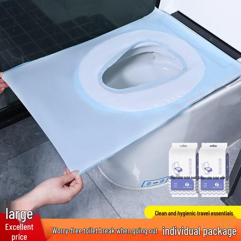 Autumn/Winter Disposable Quilted Waterproof Toilet Seat Cushion - Full Coverage, Lengthened & Thickened for Travel and Business Trips.