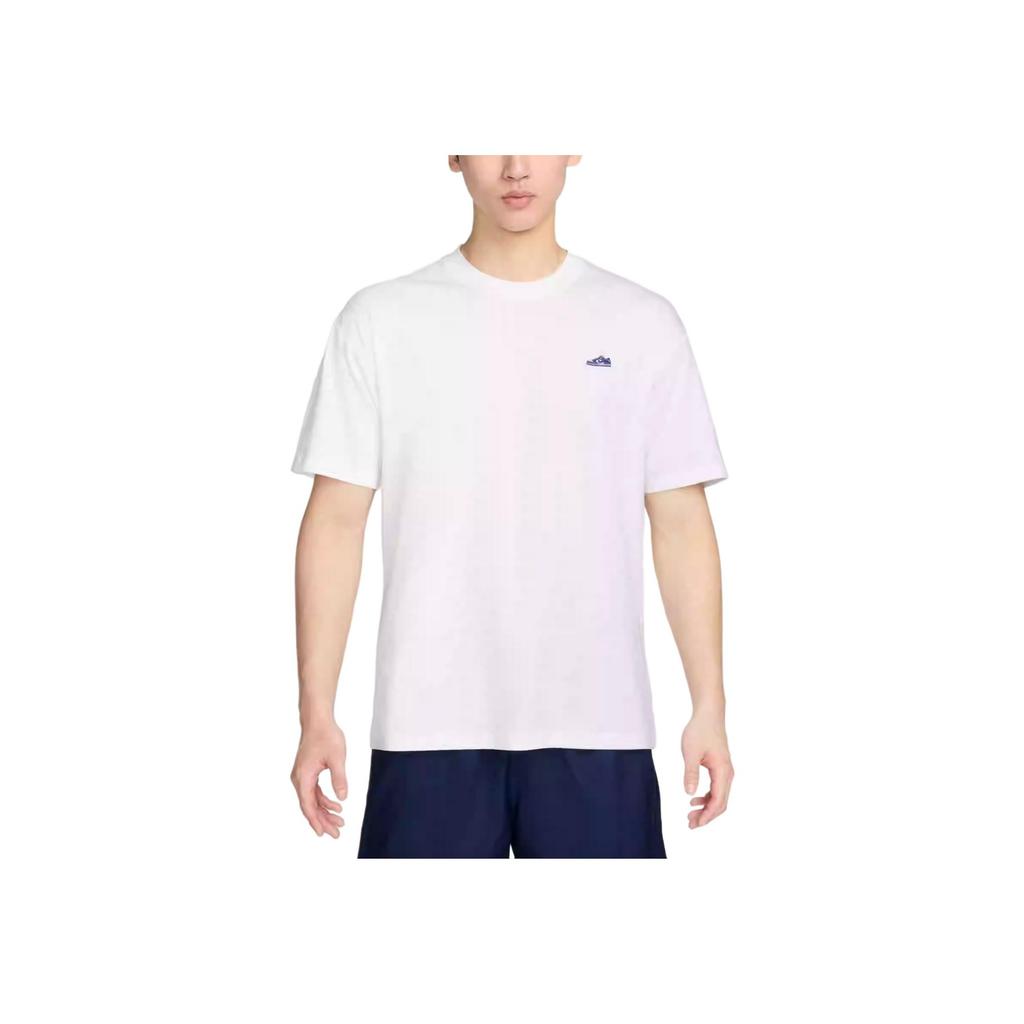 Nike Solid Color Fashion Comfortable Round Neck Casual Pullover Sports Short Sleeve T-Shirt With Drop Shoulder Men Tops White FV3752-100