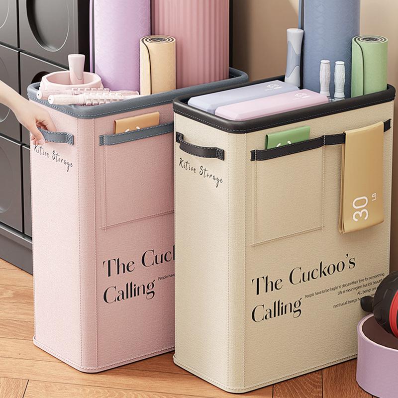 Foldable Yoga Storage Box Sundries Yoga Mat Organizing Fabric Storage Basket