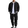 Zweiteiliger Herren-Trainingsanzug im europäischen und amerikanischen Stil für Frühling und Herbst, Baseballjacke mit Stehkragen und langen Hosen, lässige Oberbekleidung, lockerer Sport-Trainingsanzug