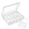 2025+ Small Bead Organizers Box, 13Pieces Plastic Storage Cases Mini Clear Bead Storage Containers Boxes with Hinged Lid
