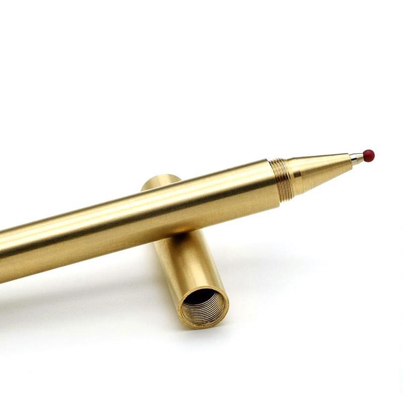Handmade Pure Brass Ball Rentro Pens EDC Japan Style Pen Refillable Gel