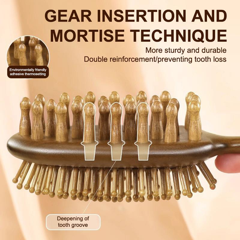 Double Sided Sandalwood Air Bag Comb Hair Care Scalp Anti Static Meridian Head Blood Circulation Dredging Massage Comb