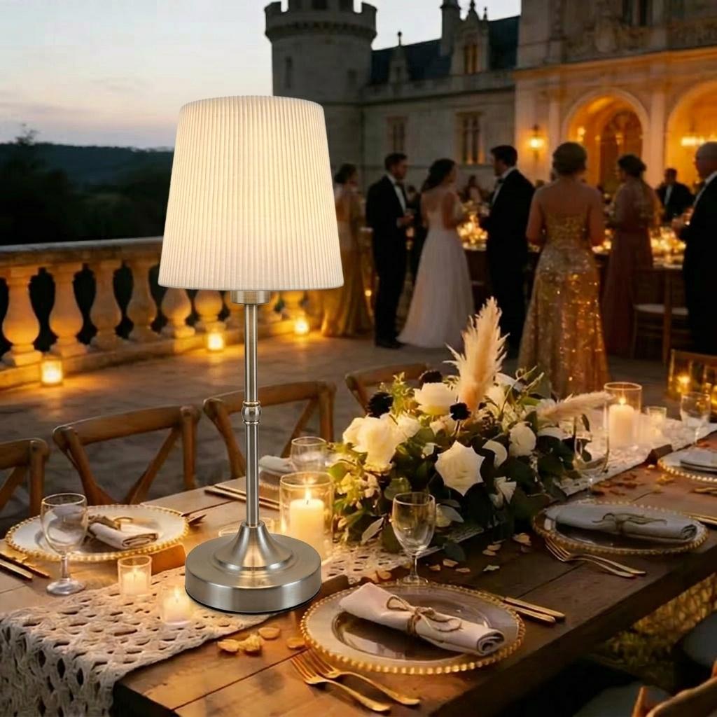 Modern Vintage Farmhouse Iron Wedding Decor Nightstand Hotel Restaurant Bedside Luxury Rechargeable Cordless LED Touch Control