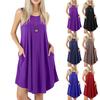 2020 Summer Sleeveless Casual Vest Dress with Pockets