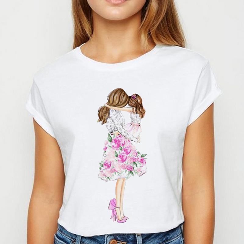 T-Shirts Women 90S Casual Ladies Cute Girls Fashion Clothes Graphic Tshirt Top Elegant Lady Print Leisure Female Tee T-Shirt