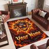 Gothic Theme Crystal Velvet Floor Rug Personalized Custom Name Text Warm Carpet Home Decoration