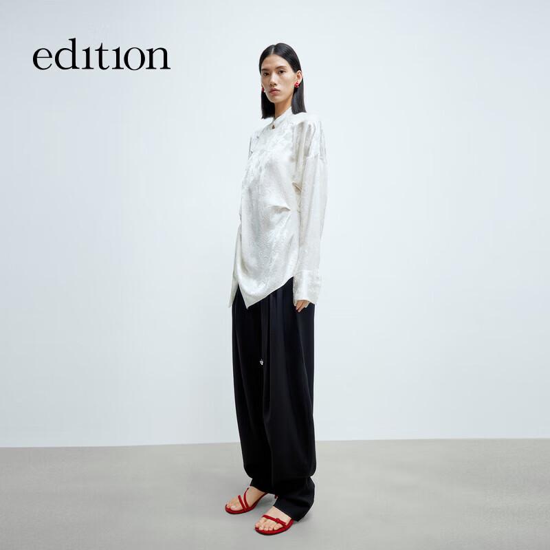 Edition Women s New Chinese Style Jacquard Tie-Waist Shirt XS