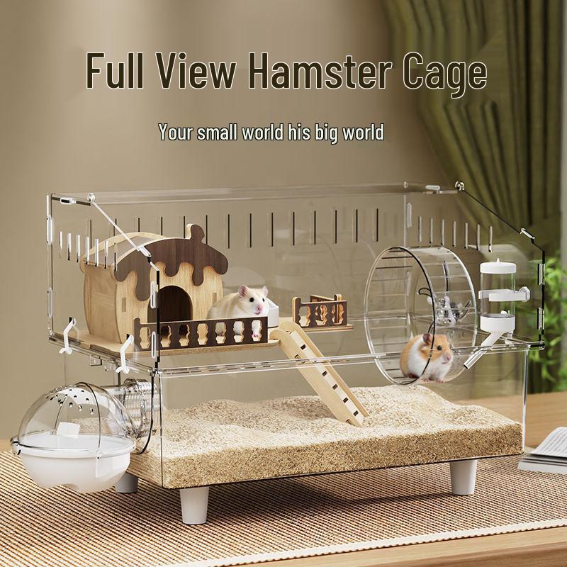 Luxury Acrylic Hamster Villa - Transparent Breeding Cage with Nest