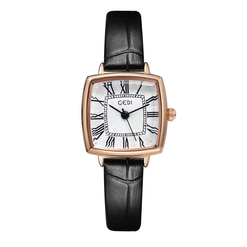 Niche Roman Vintage Ladies Student Waterproof Bamboo Pattern Belt Premium Sense Quartz Watch