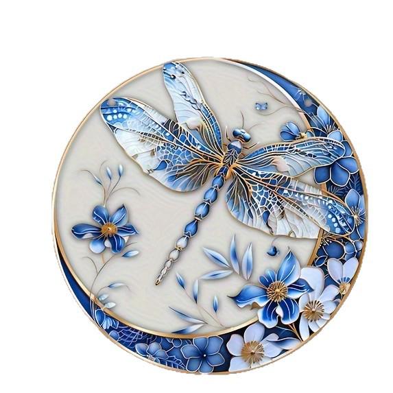 Blue & White Porcelain Dragonfly Sun Catcher: Ideal Garden Decor or Gift