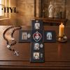 Home Altar Decor Portable Catholic Altar, Handmade Pocket Prayer Shrine, Faux Leather Spiritual Icon Foldable Devotional Religious Gift for Christian