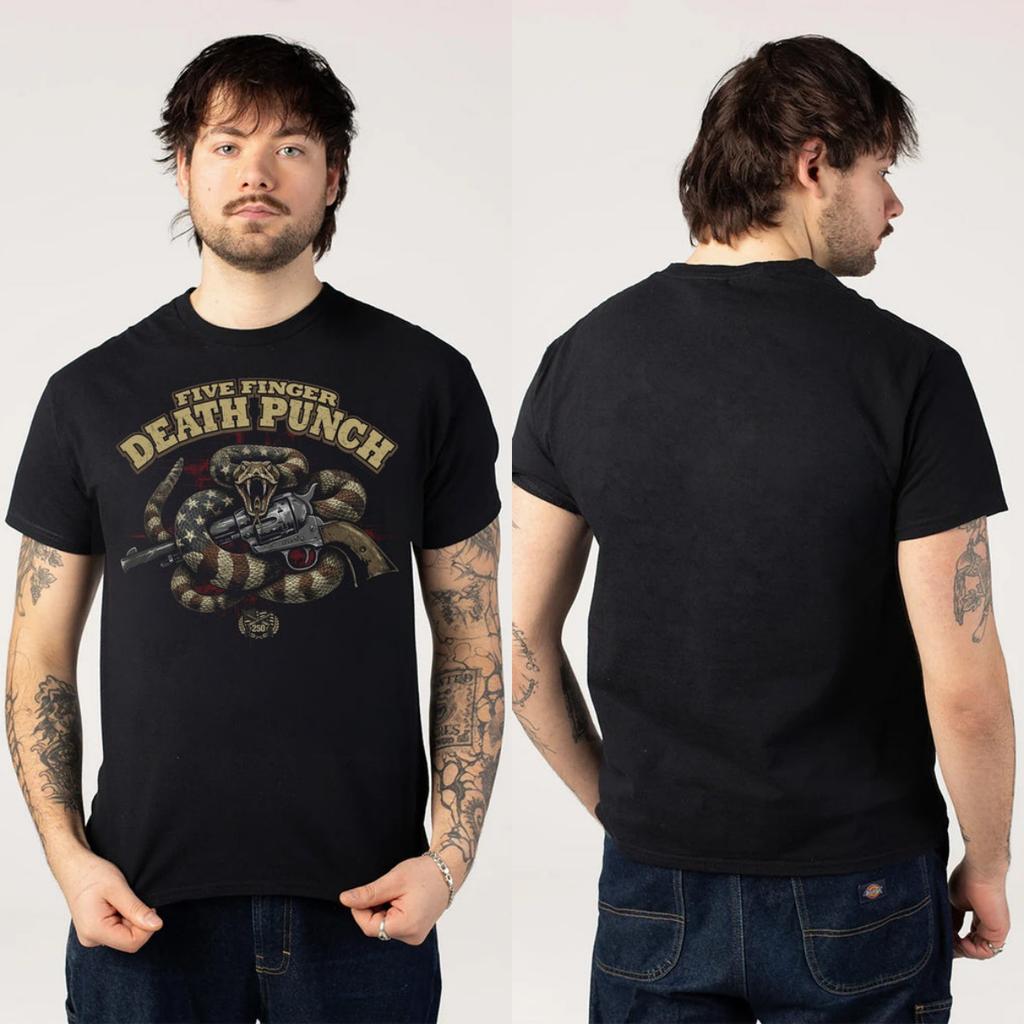 2026 New Five Finger Death Punch Graphic Cotton Tshirt Unisex Summer Short Sleeve Fashion Brand Tee Luxury Casual Vintage Tees