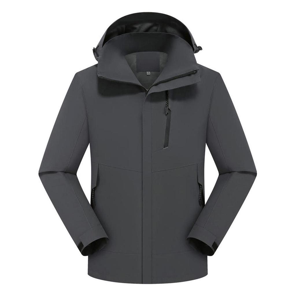 Unisex Windproof Jacket with Detachable Hood – Custom Print for Team Building & Workwear for Spring/Autumn