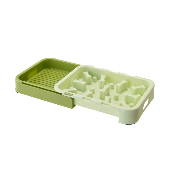 

Миска для медленного кормления домашних животных 2-в-1 для собак с нескользящей основой Выдвижная миска для облизывания Миска для кошек и собак зелёный