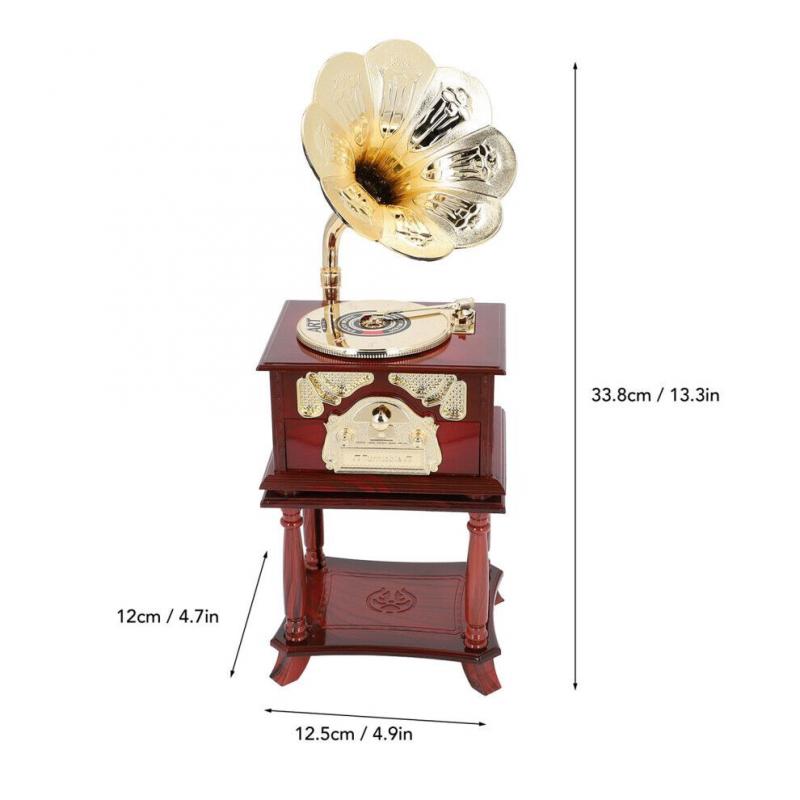 Grammophon-Spieluhr im Vintage-Stil: Retro-Wohndeko & melodischer Charme