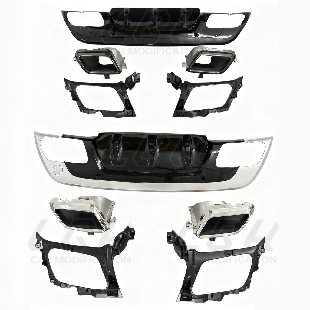 Rear Bumper and Front Face Kit with Square Exhaust Tailpipe for Land Rover Range Rover Velar