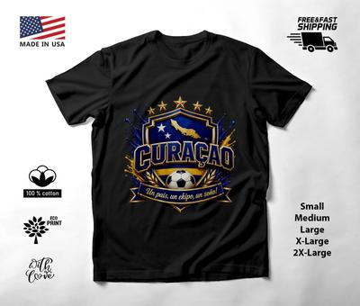 CURACAO - NIEUW Wereldbeker 2026 Voetbal Voetbal Fans Zwart T-shirt Tee Shirt