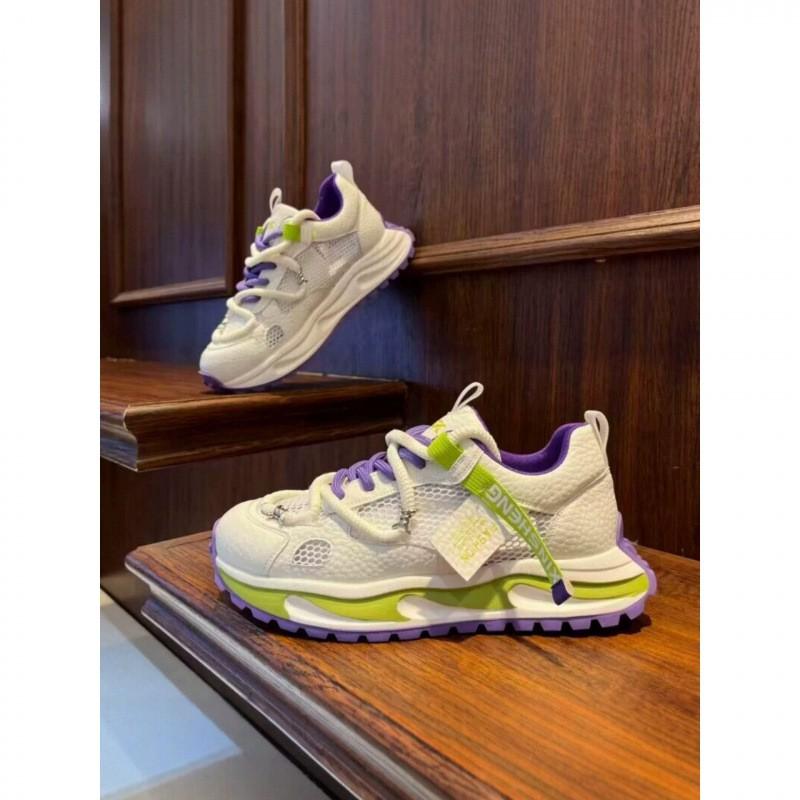 Mens Breathable Mesh-Panel Chunky Sole Casual Running Shoes Sport Sneakers