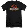Jurassic Park Classic Logo Premuim Canvas Adult Slim Fit T-Shirt Black Unisex T-Shirt