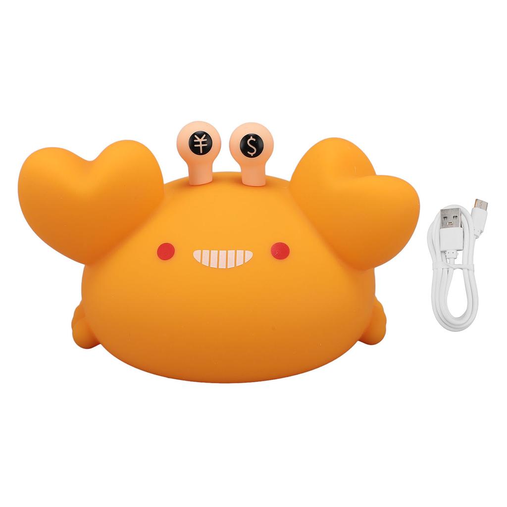 Crab Night Light Warm White Lighting 3 Brightness Levels Soft Silicone Animal Bedside Lamp with 30
